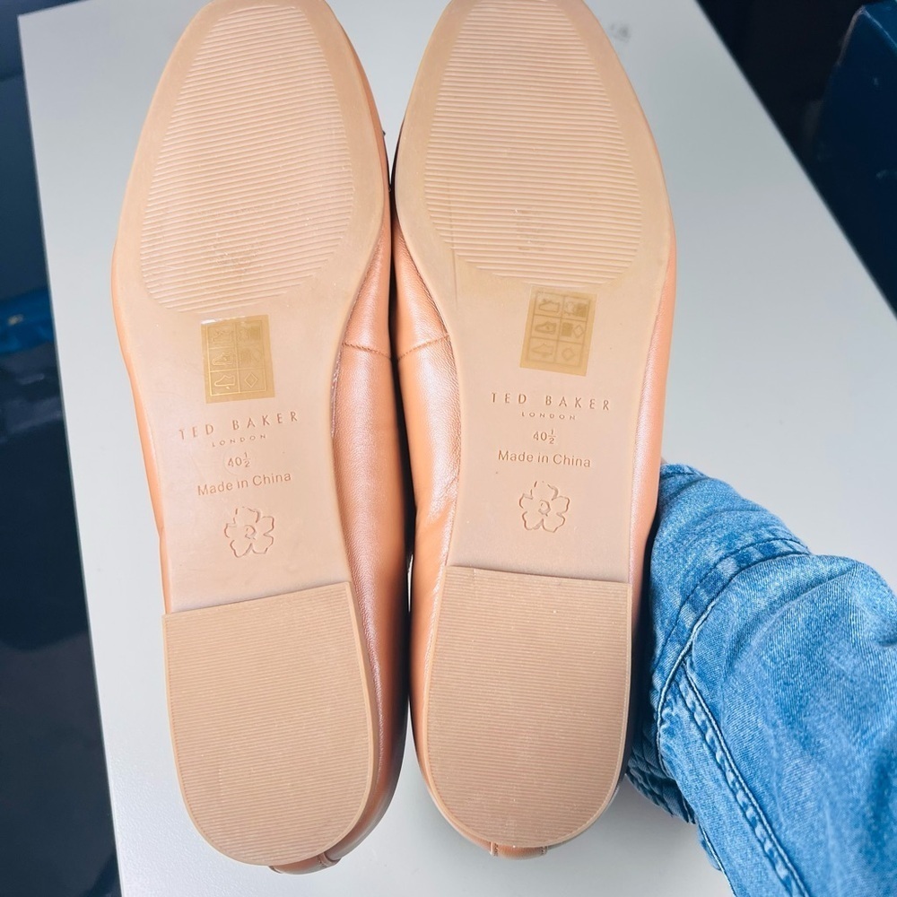 Ted Baker bayana  leather ballerina flat high vamp 10.5 women’s - Picture 3 of 6